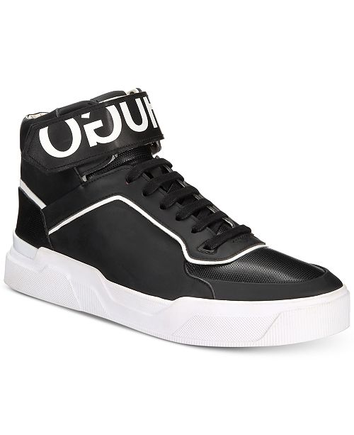 HUGO Men's Symmetric Nappa Leather High-Top Sneakers