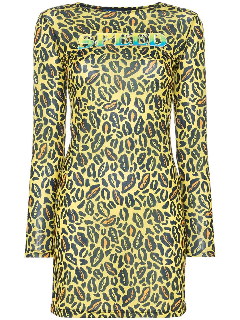 Speed leopard print fitted dress