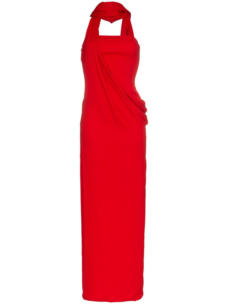 draped side-slit dress