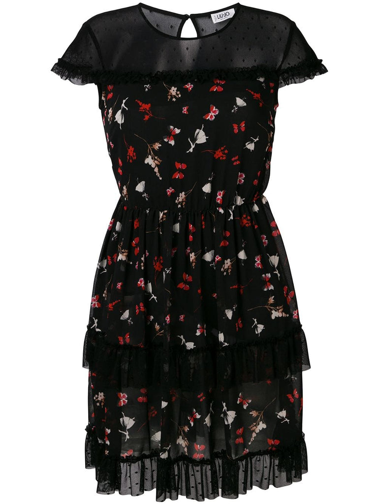 butterfly-print dress