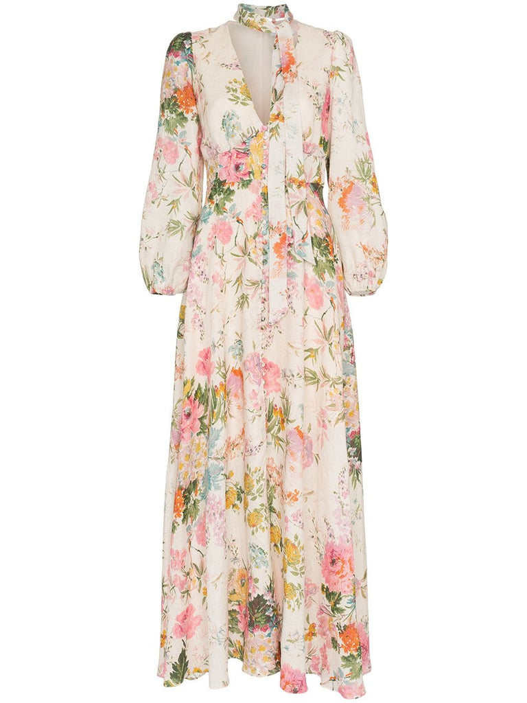 Heather garden floral print maxi dress