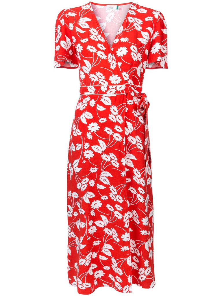 floral printed wrap dress