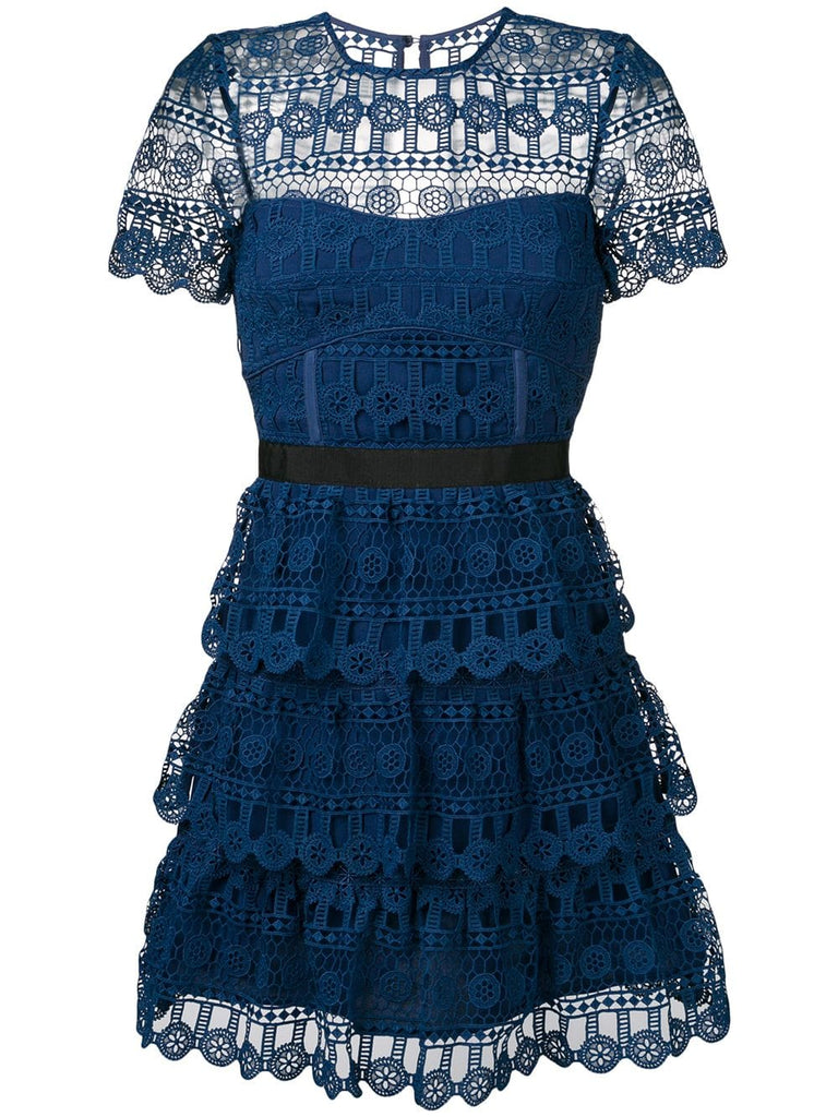 layered lace mini dress