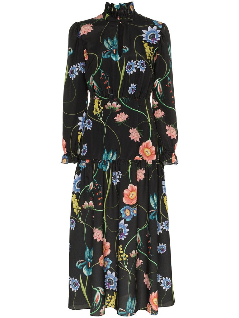 Eugenia floral print keyhole dress