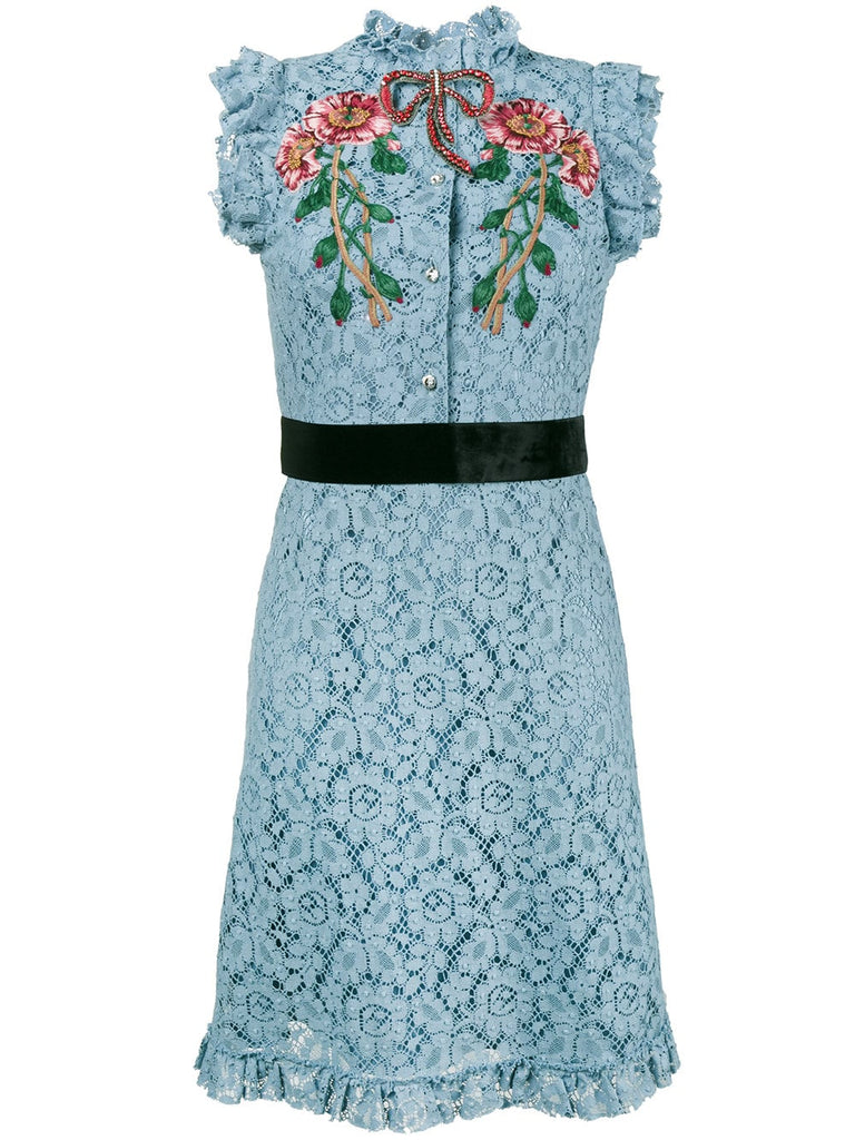 embroidered cluny lace dress