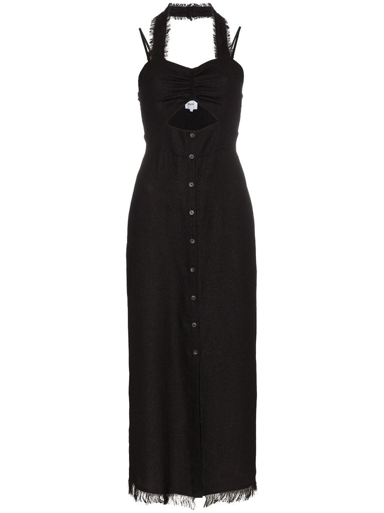 Kenzie tech button midi dress