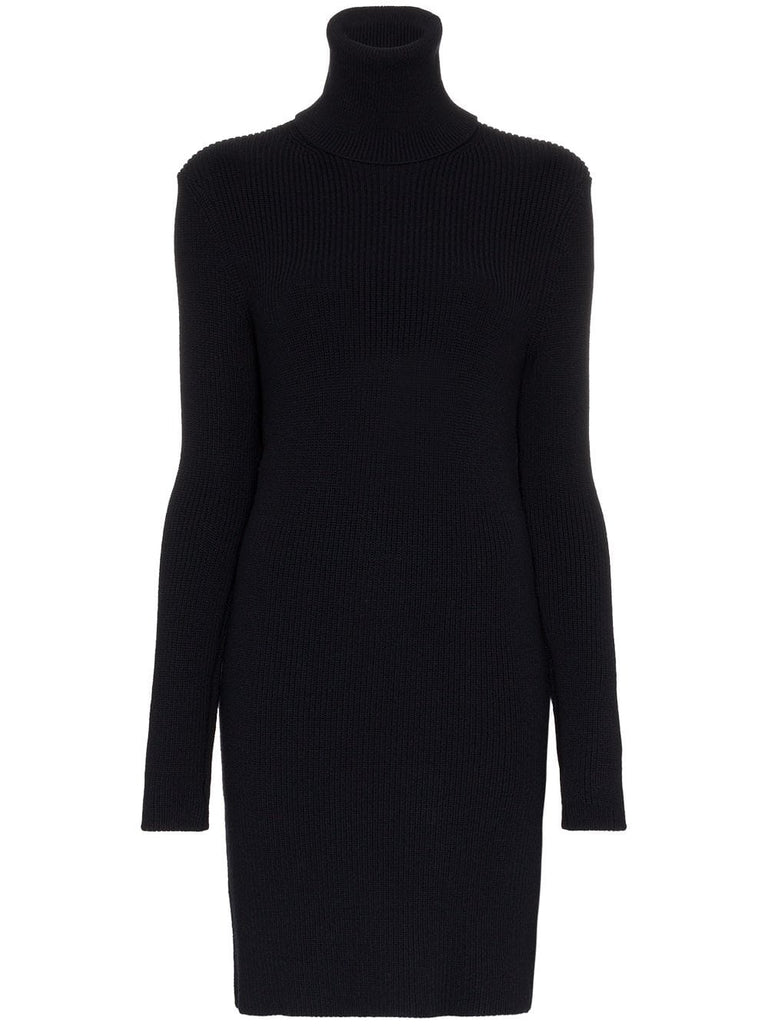 turtle neck ribbed wool jumper dress