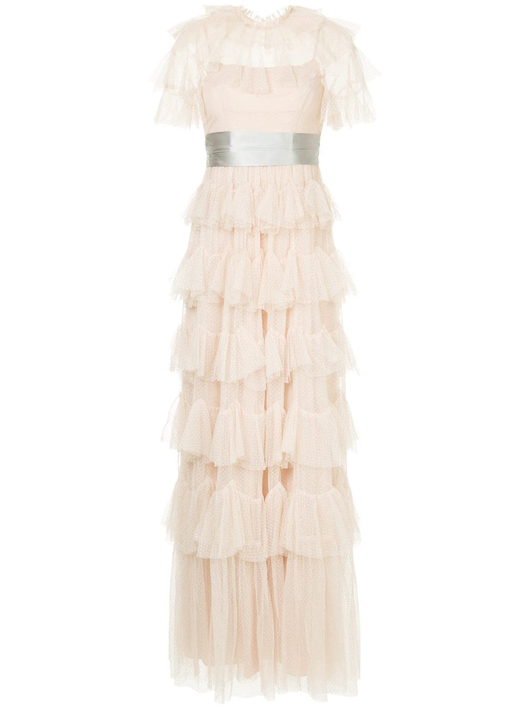 scallop tulle gown