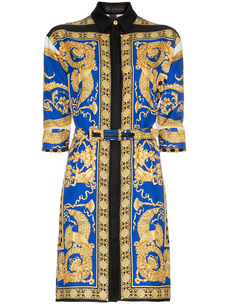 Pillow Talk print silk shirt dress