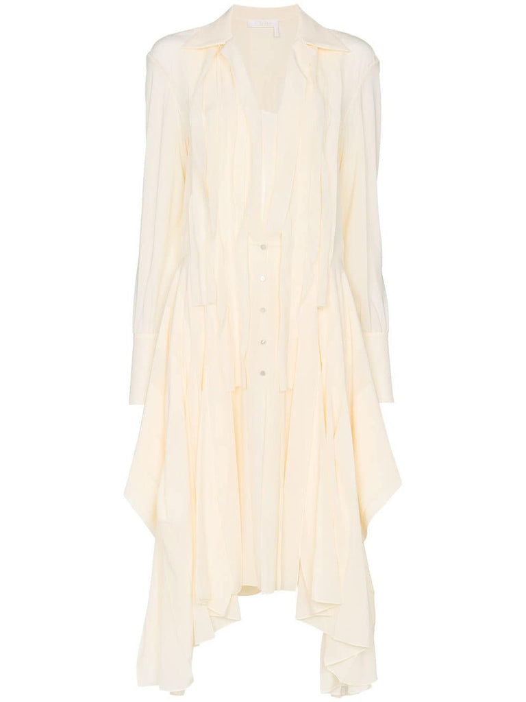 flou silk shirt dress