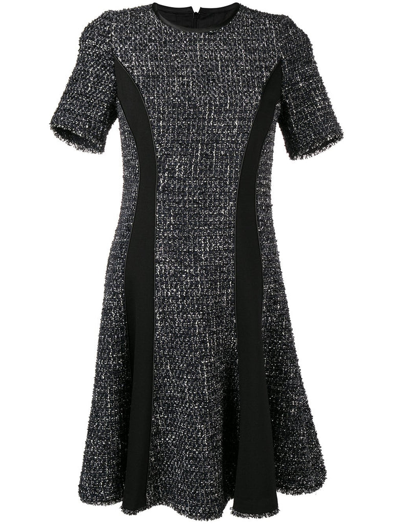 paneled boucle dress