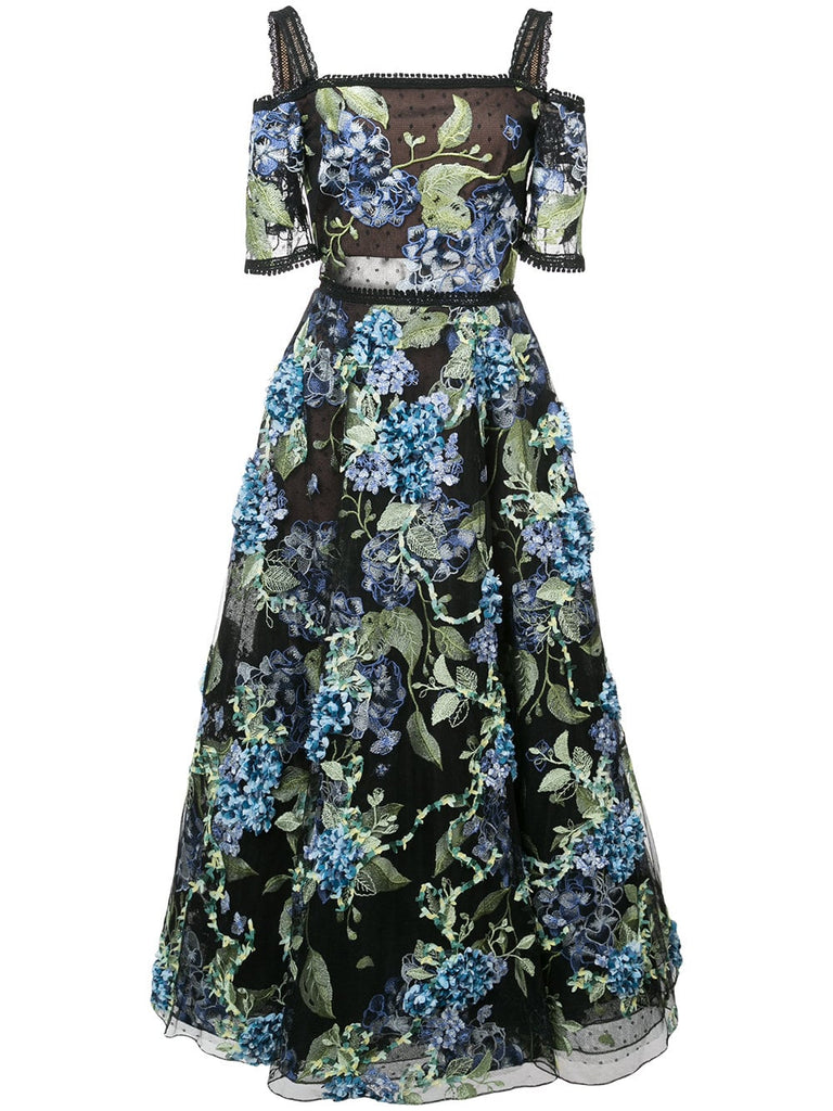 floral applique dress