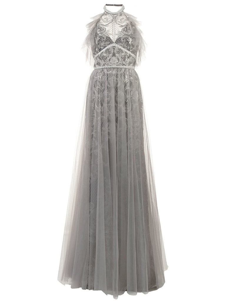 tulle halterneck gown