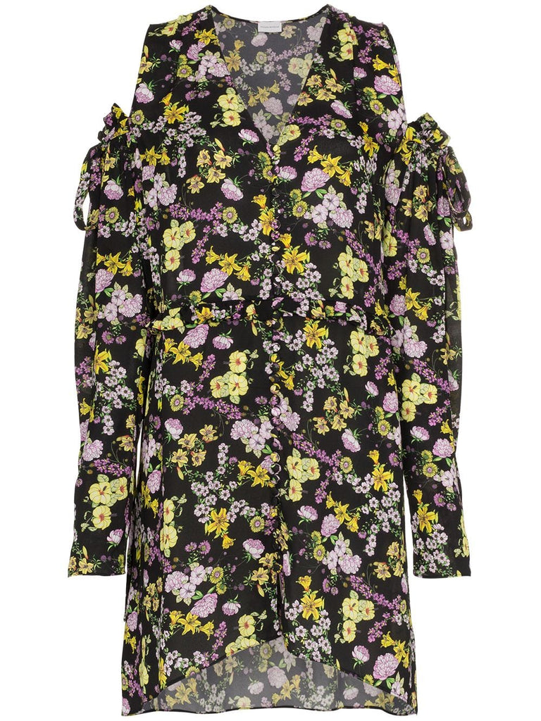 silk trento floral print dress