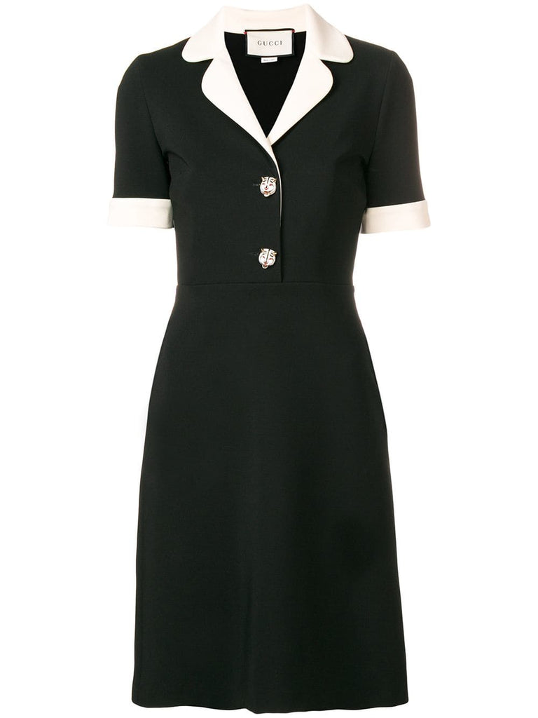 contrast trim jersey dress