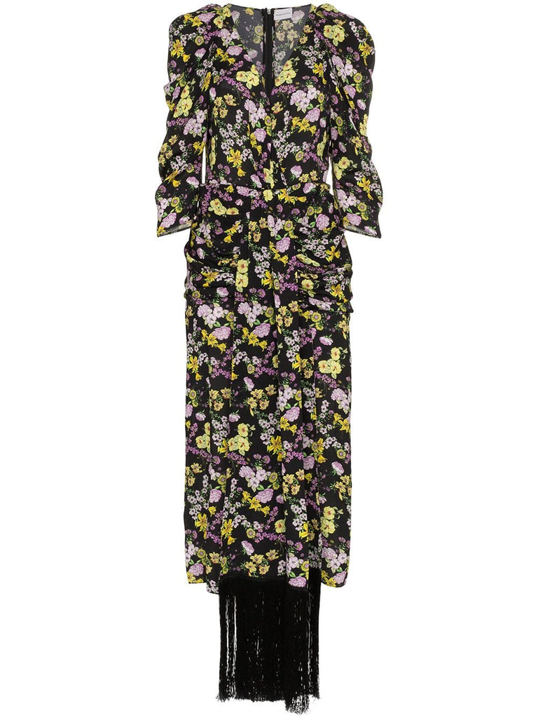 silk downey floral print dress