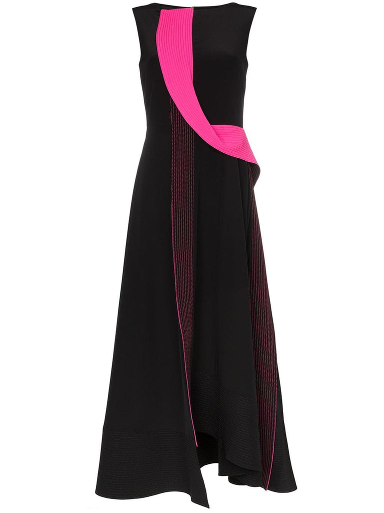 Efilia sleeveless sculptural trim silk dress