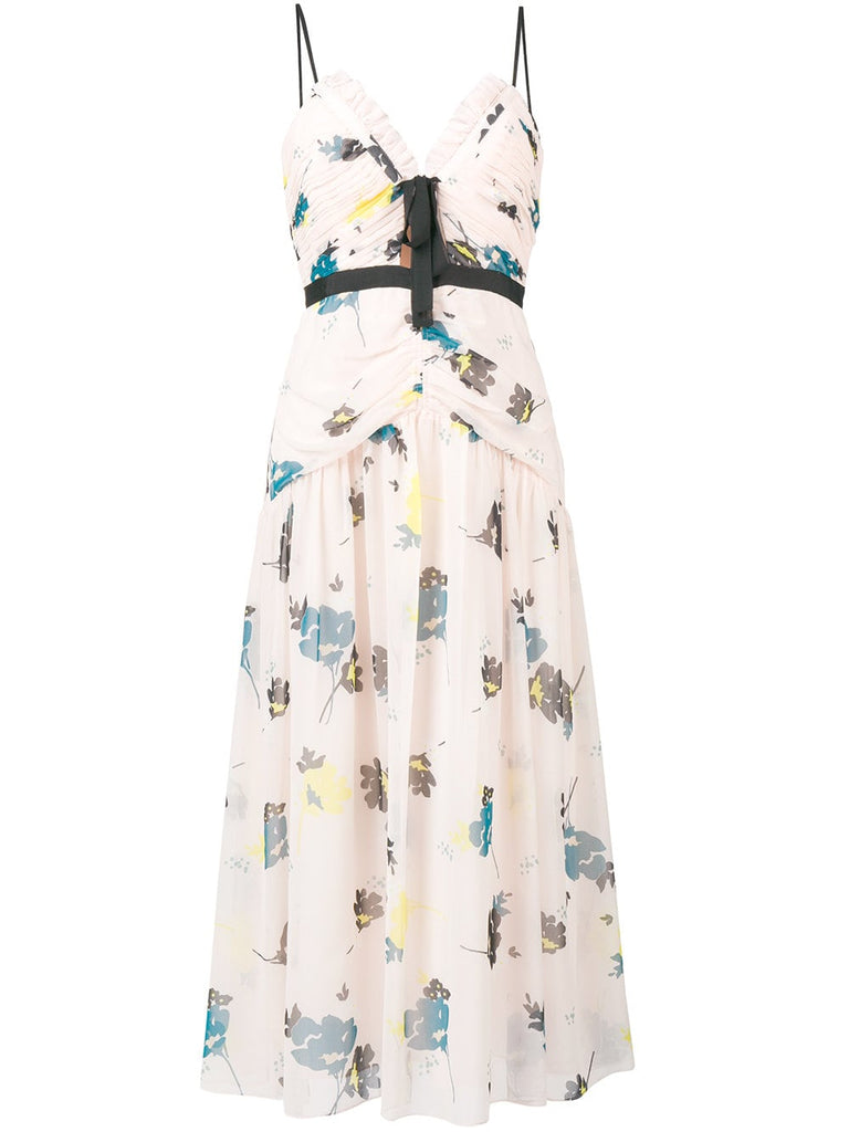 graphic floral print midi dress