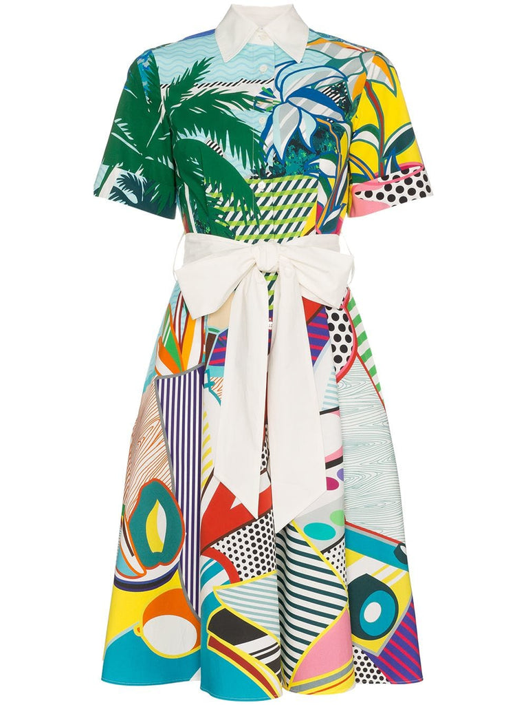 Cecilia pop art print cotton shirt dress