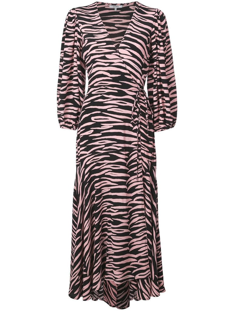 zebra print wrap dress