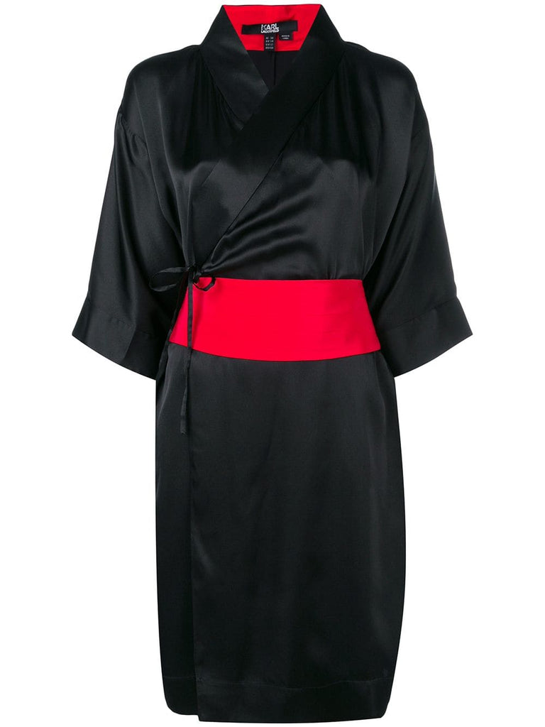 obi belted kimono dress