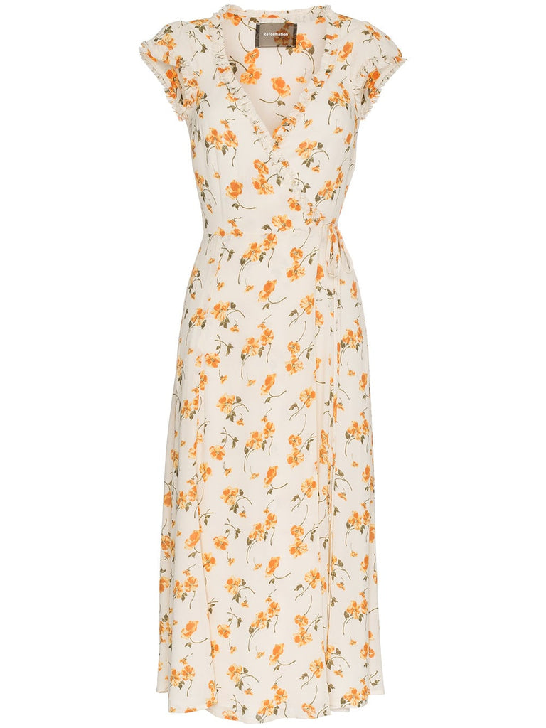 gwenyth floral wrap over dress