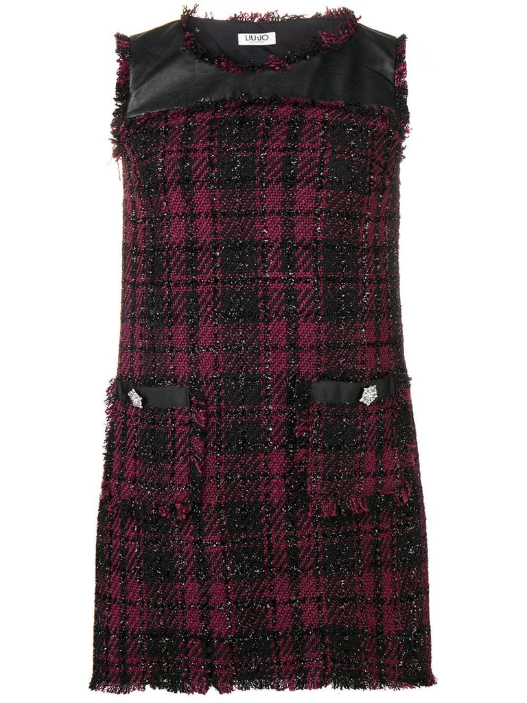 checked tweed dress