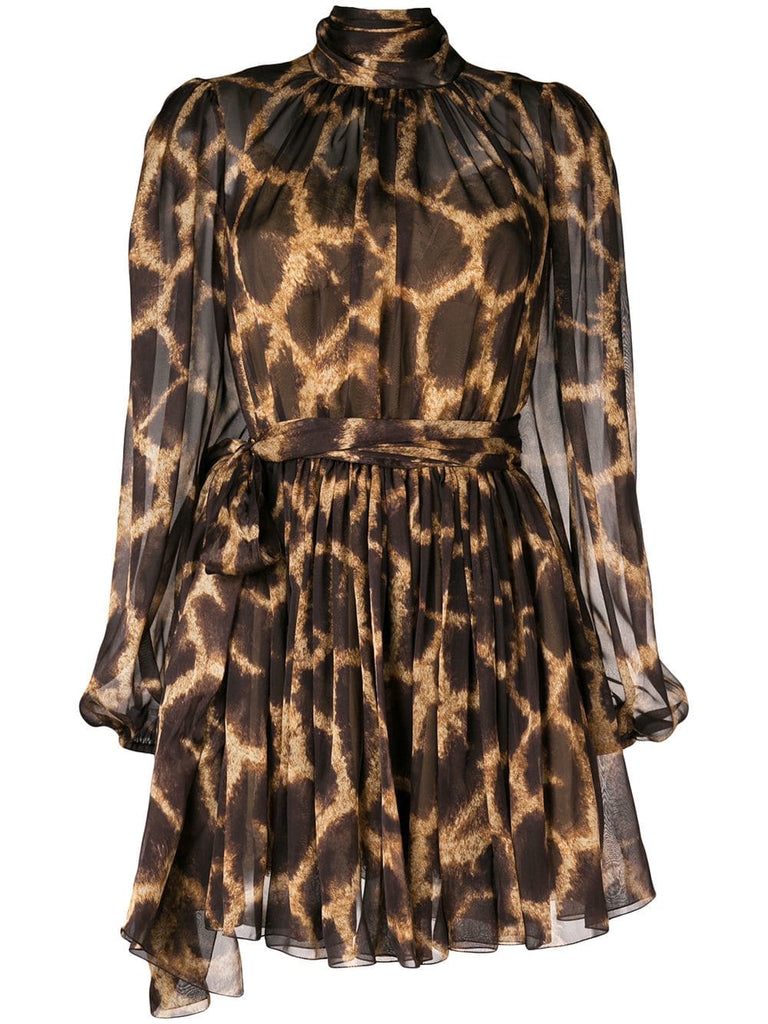 leopard print flared dress