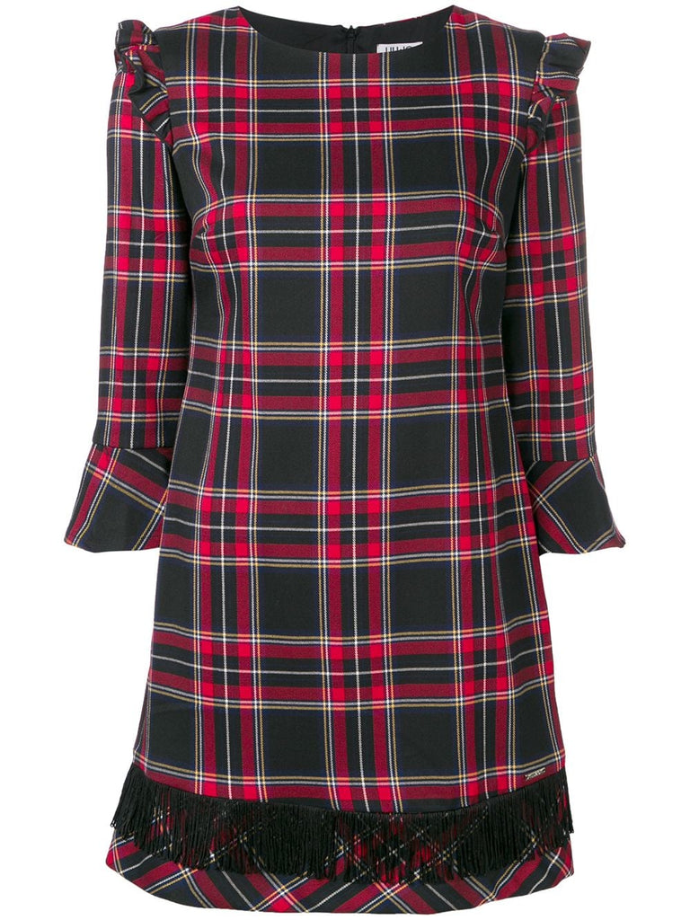 tartan shift mini dress