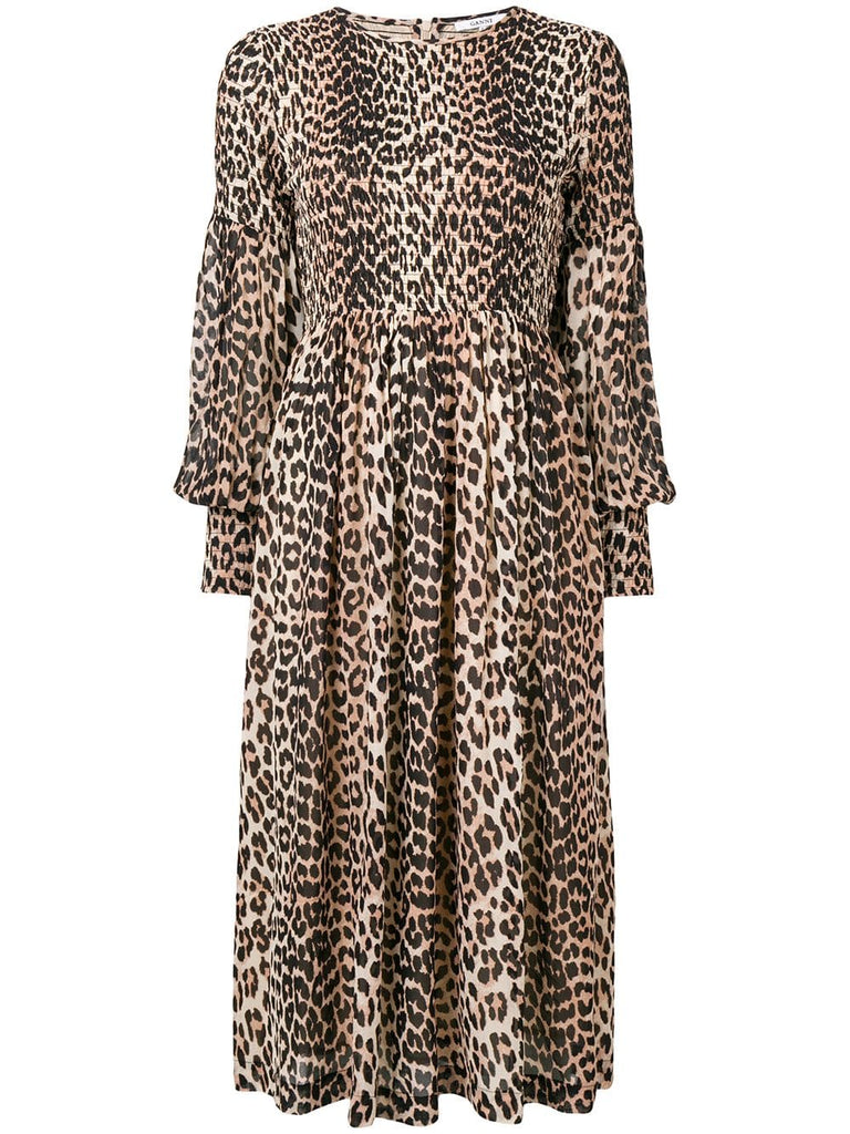 leopard print midi dress