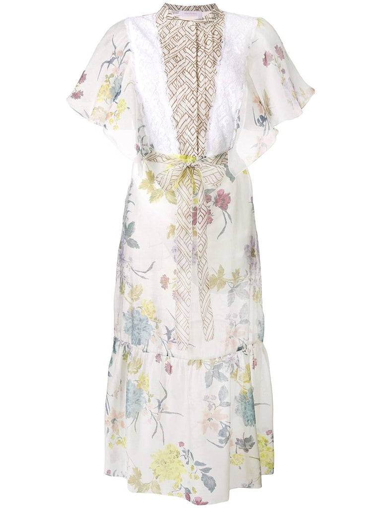 printed flared sleeve dress