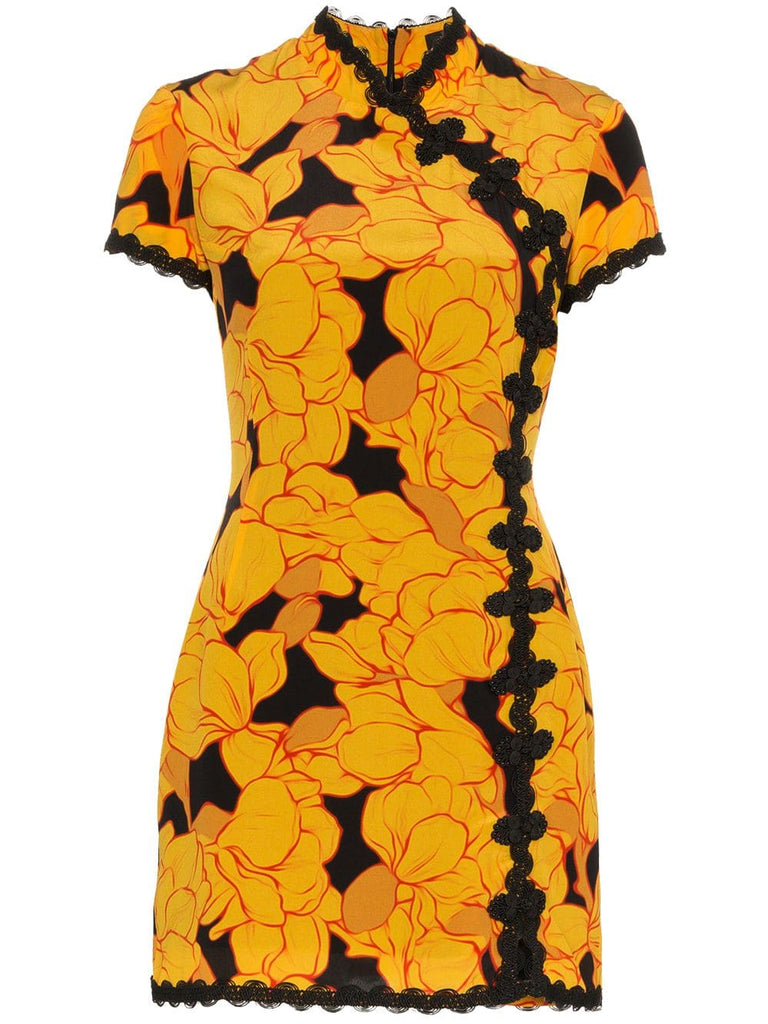 suki magnolia print mini dress