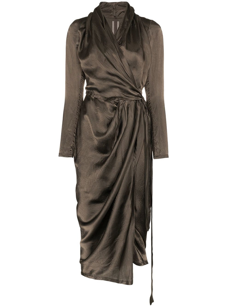 ruched wrap dress