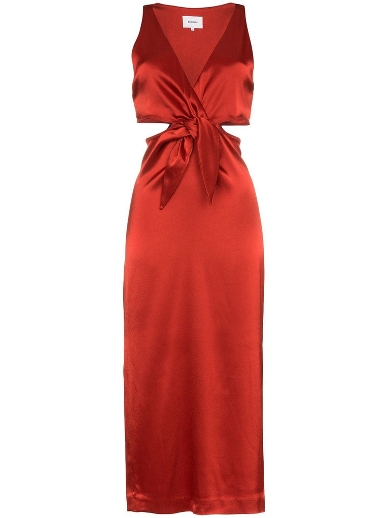 Regina sleeveless cutout satin dress