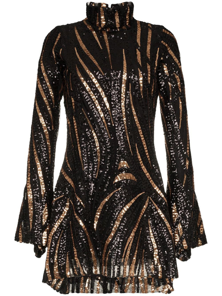 fitted sequin embellished mini dress