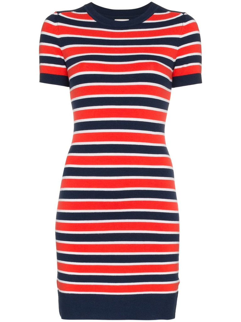 marine stripe short sleeve dress