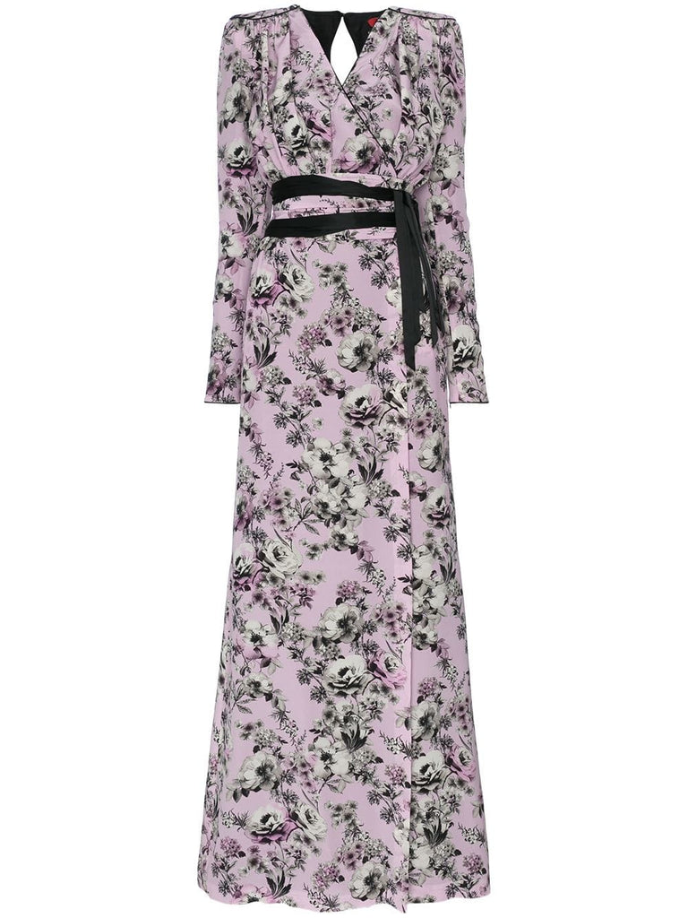 silk floral wrap dress