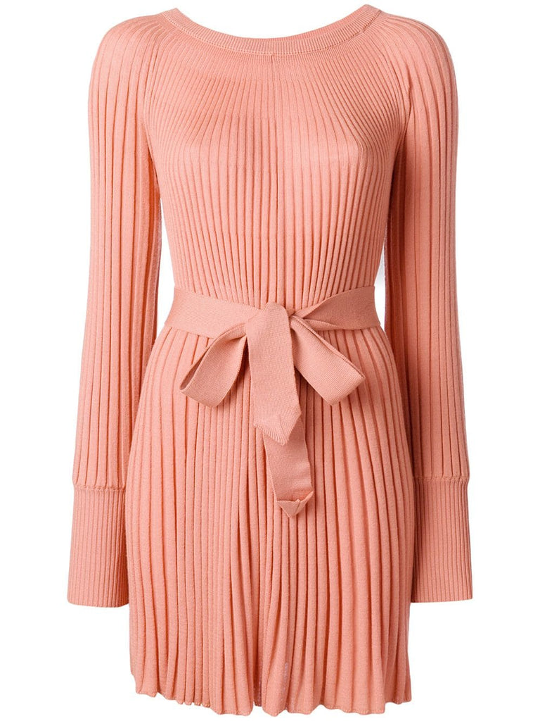 pleated knit dress