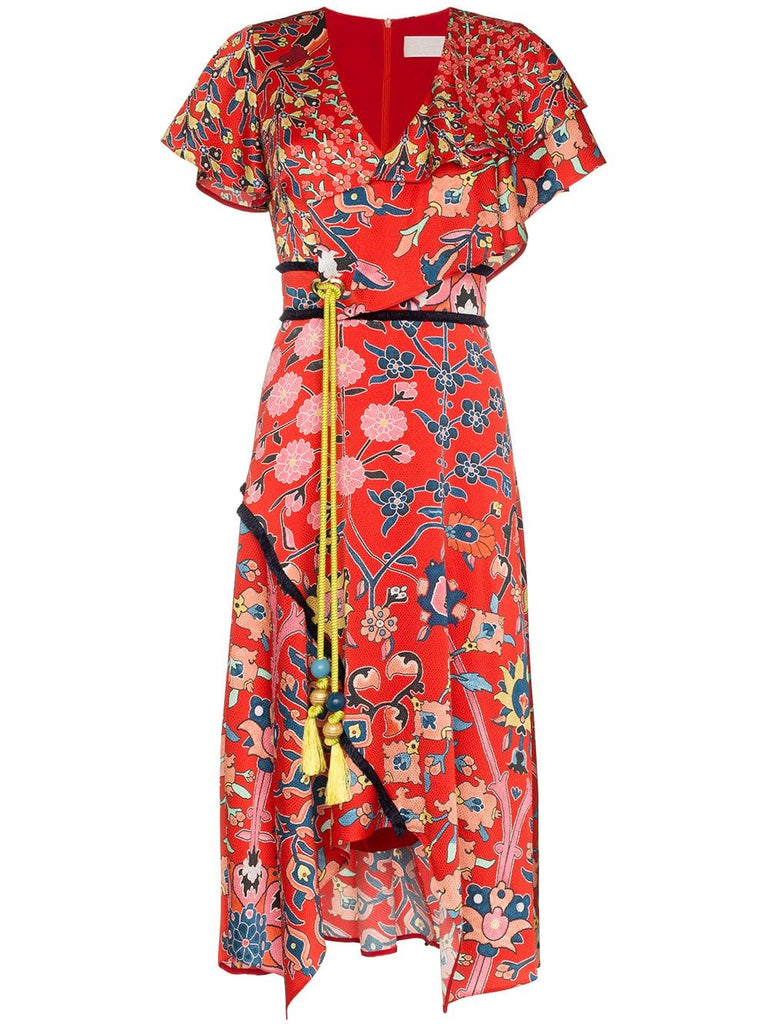 Asymmetric Printed Silk Dress