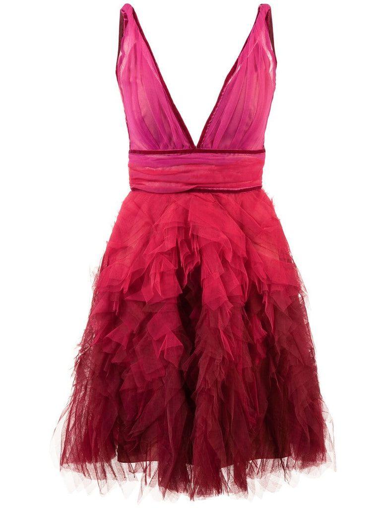 ruffle tulle dress