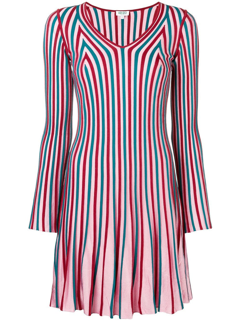 striped ribbed dress