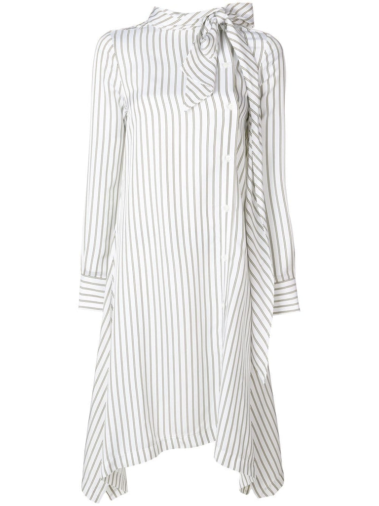 flared stripe shirt dress