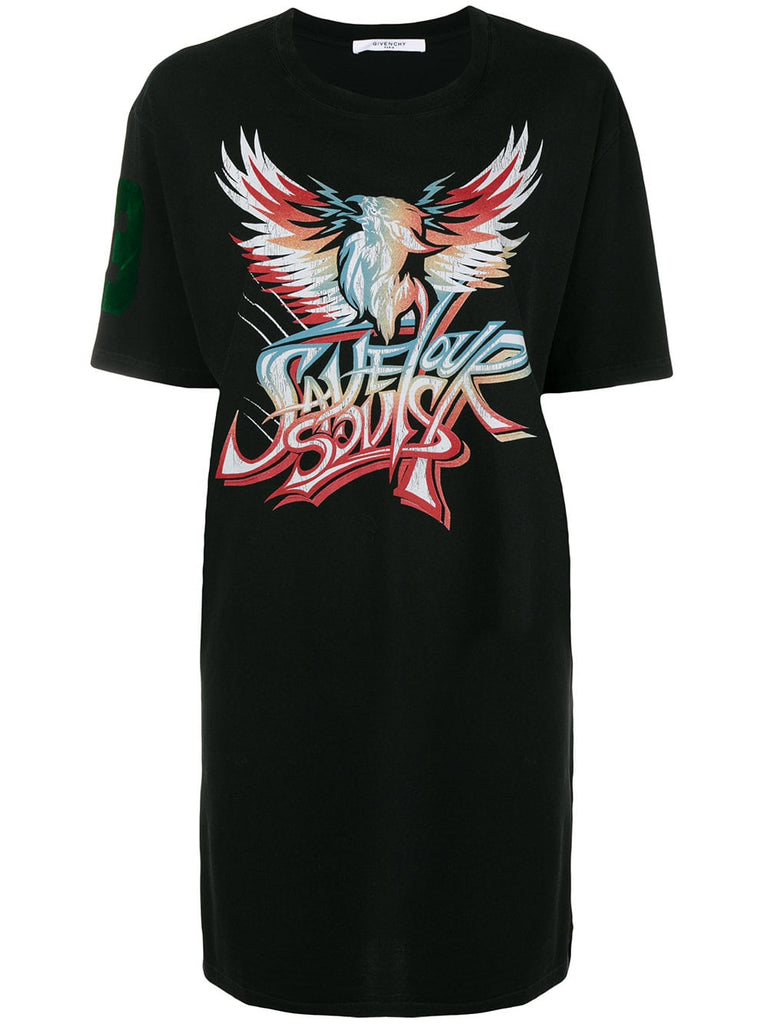 Save Our Souls printed T-shirt dress