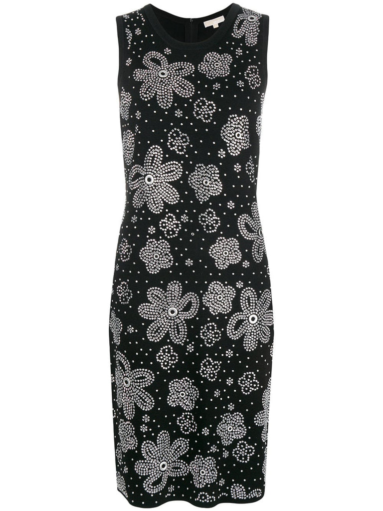 flower studded pencil dress