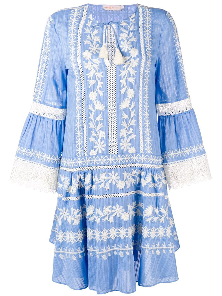 embroidered flared dress