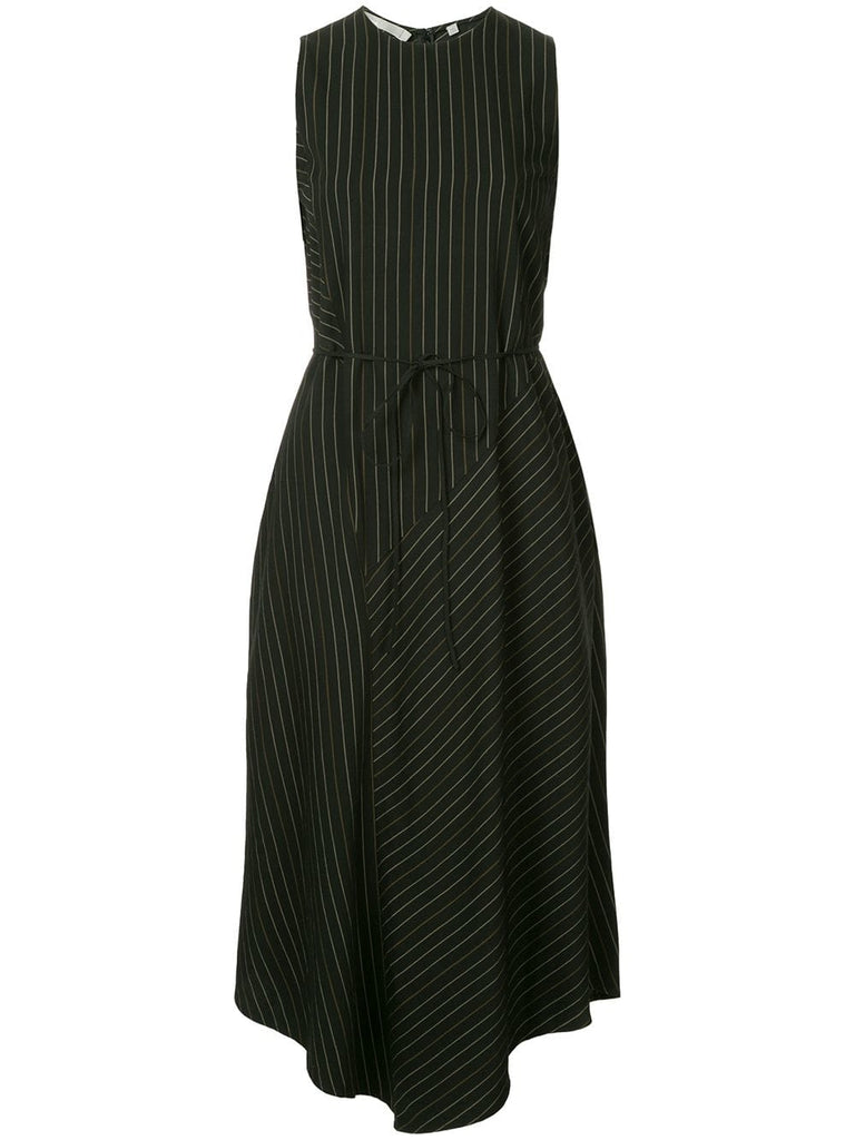 pinstripe midi dress