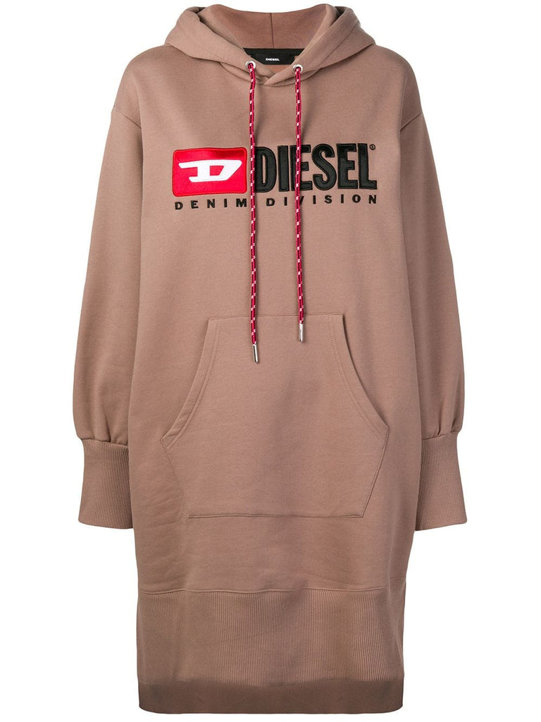 hooded logo dress