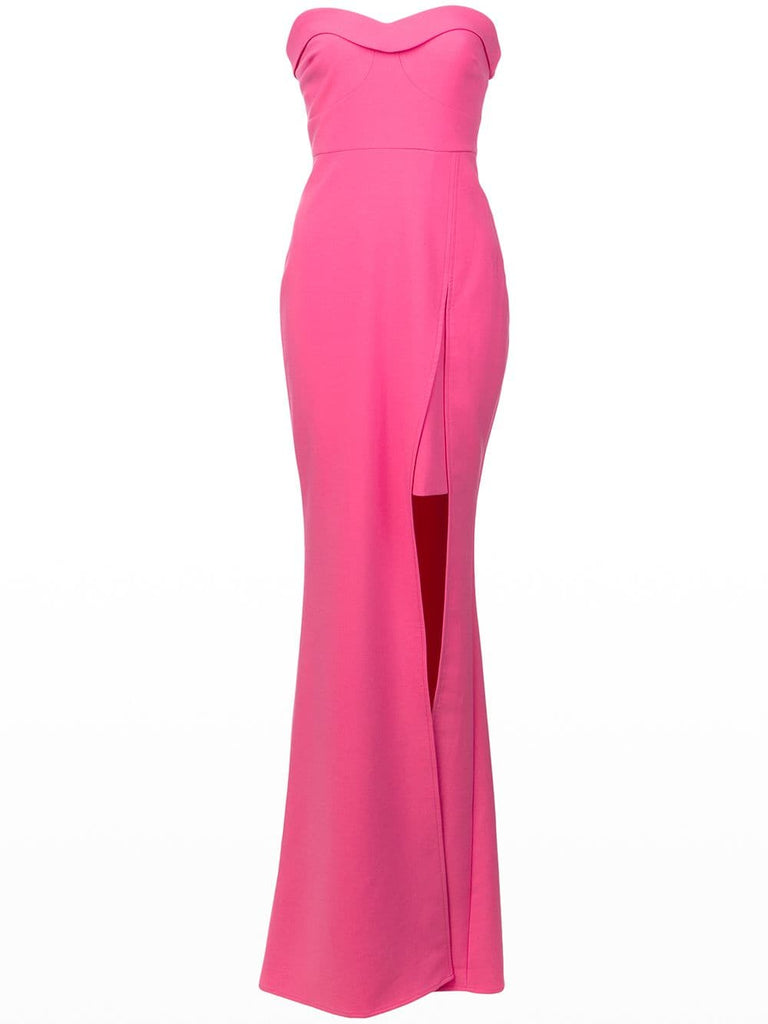 slit front bandeau gown