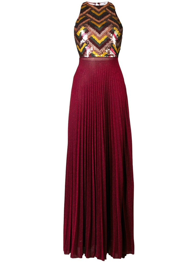 embellished pleated dress