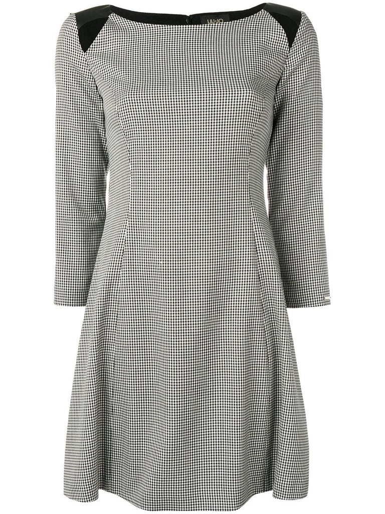 houndstooth flared dress